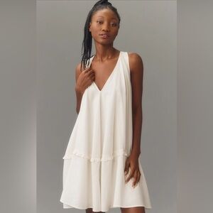 Anthropologie White Sleeveless Dress